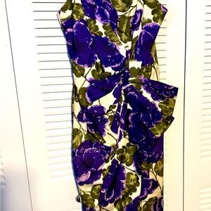 Vintage Elegant Purple and Green Floral Dress ONE OF A KIND!!